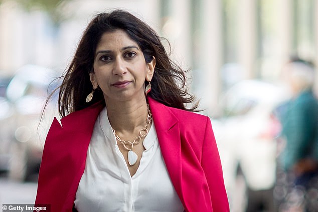 Hermer has seemingly water down instructions issued by Suella Braverman (pictured) in 2022 to prevent lawyers from 'blocking' plans