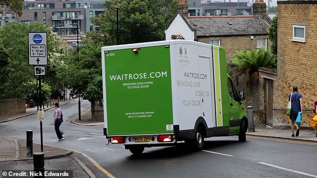 Footage shows a Waitrose truck making an awkward diversion after almost driving through the restricted road on Vanbrugh Hill