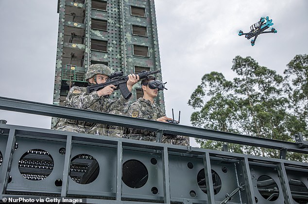 A Chinese military unit training with drones in Nanning, Guangxi Zhuang Autonomous Region, at the dawn of a new era of warfare