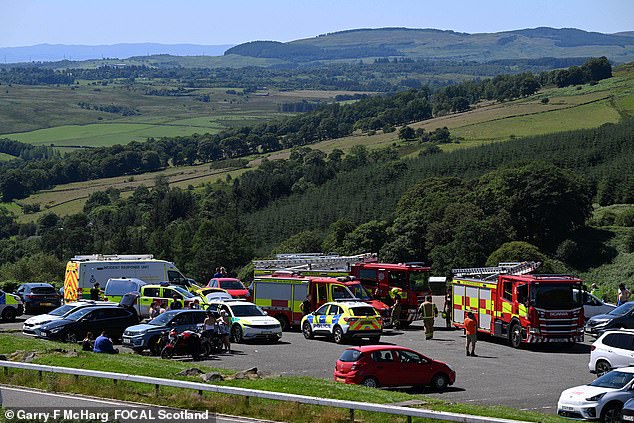 Emergency services raced to the Campsie Glen Waterfall Car Park after reports a woman had fallen