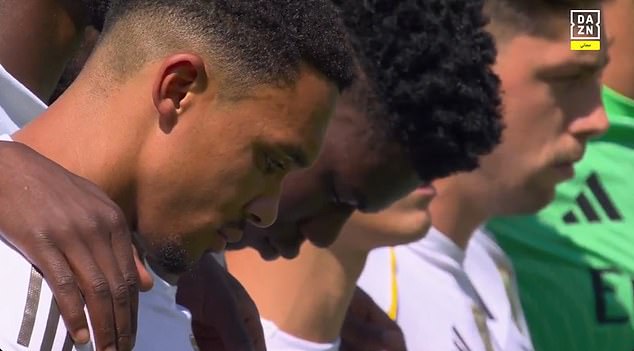 Trent Alexander-Arnold fought back the tears during a moment of silence for Diogo Jota