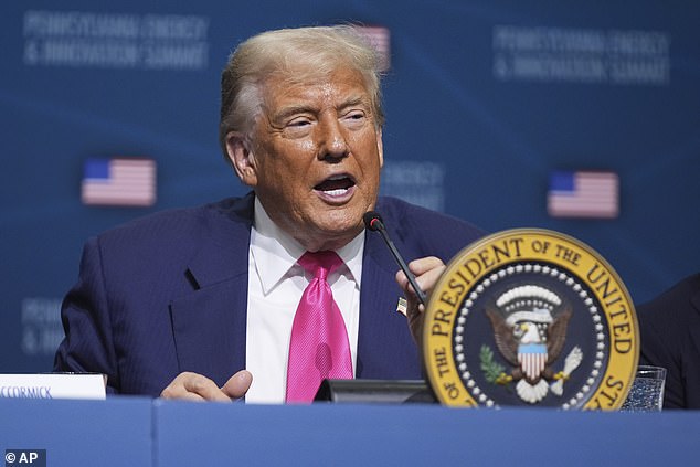 President Donald Trump appeared to take aim at Pennsylvania Republican Rep. Brian Fitzpatrick during the Pennsylvania Energy and Innovation Summit in Pittsburgh on Tuesday, saying he had done the congressman a 'big favor' having to do with 'death and life'