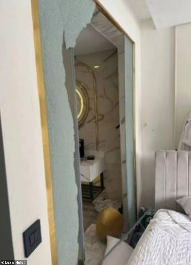A British mother who drunkenly wrecked her hotel room in Turkey has been detained and is being forced to repay the £15,000 in damages