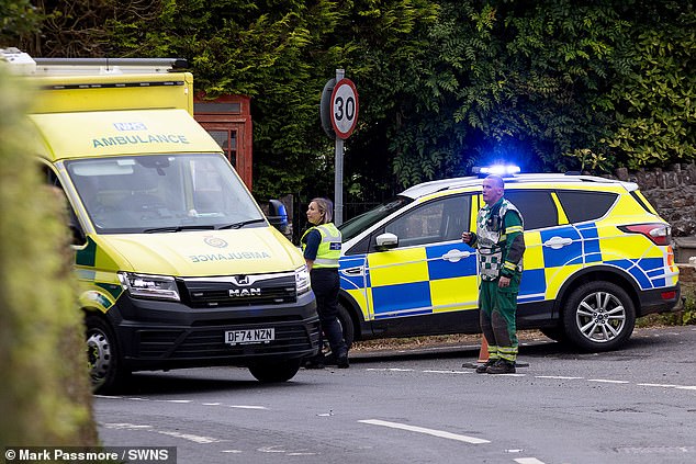 Two children and two adults are still in hospital after the horrific school bus crash that killed a 10-year-old boy (photo from the scene)