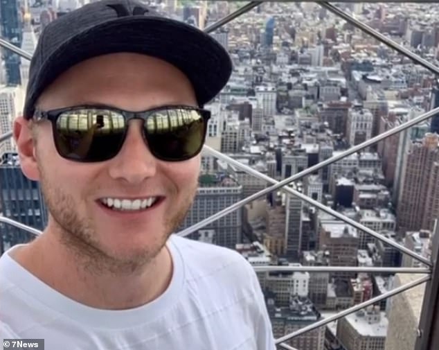 Senior constable Nathan Black (pictured) punched, kicked and pepper-sprayed a 48-year-old schizophrenic woman in an industrial area in western Sydney on January 22, 2023