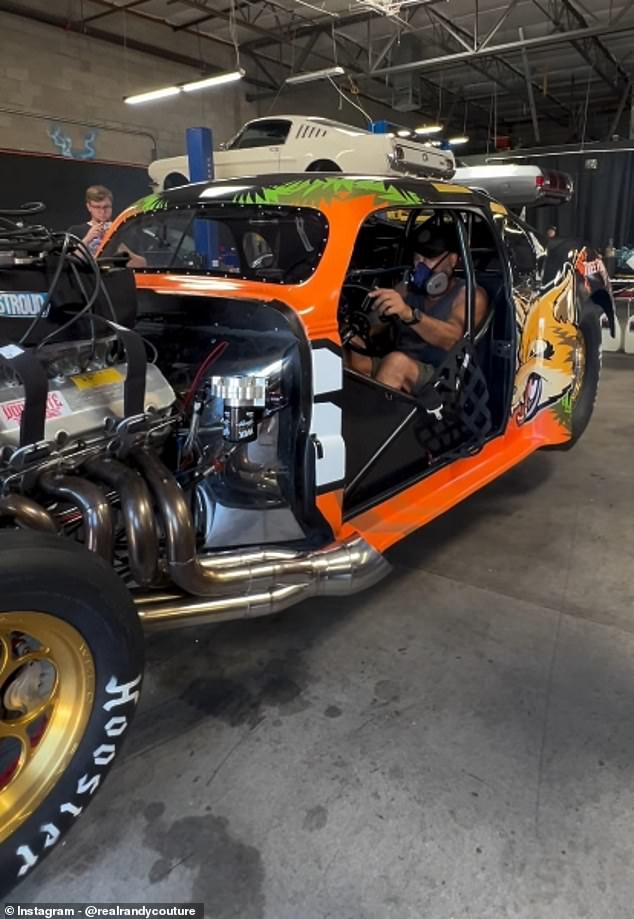 The fighter crashed during practice runs for his National Hot Rod Association racing debut