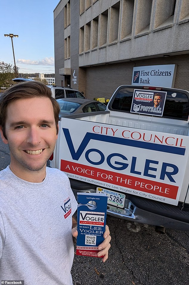 Danville City Councilman J. Lee Vogler, 38, was airlifted to a regional burn center after being set on fire inside his office Wednesday morning