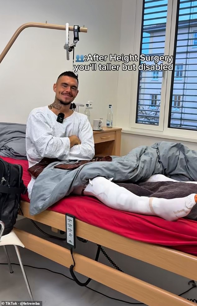 Leon Otremba, from Germany , who stood at 171.5cm tall (5 foot 6 inches) underwent two leg lengthening surgeries two years apart to reach 195cm (6 foot 3 inches)