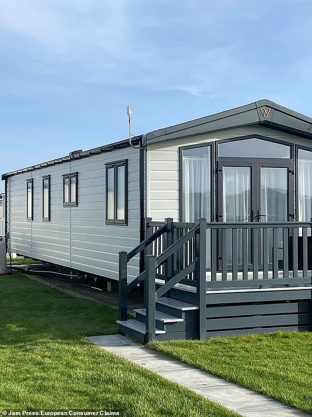 However, the purchase has turned into a financial nightmare for the pair, aged 55 and 56 respectively, with alleged hidden costs and other fees. Pictured: The family caravan
