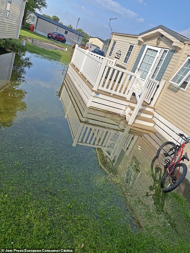 Alicia Mearns and her partner, John Hayden, say they have been left "trapped" living in a flooded caravan park claim they've been told their only option is to pay £75,000 for a new pitch