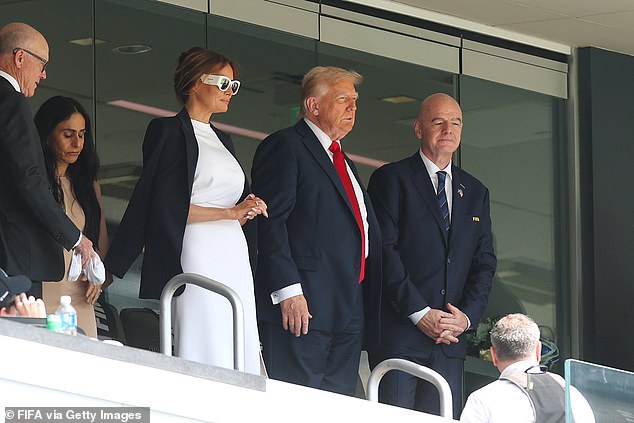 Trump took centre stage as he attended the Club World Cup final with First Lady Melania