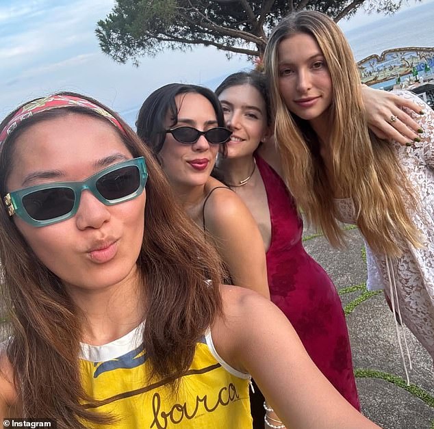 Billionaire heiress Eve (pictured on her hen do with some of her pals), 27, is set to wed Olympic gold medallist Harry Charles, 26, in the society wedding of the year on Saturday