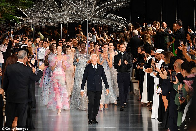 Taking a bow after his ‘One Night Only’ fashion show at his Dubai hotel, 2021