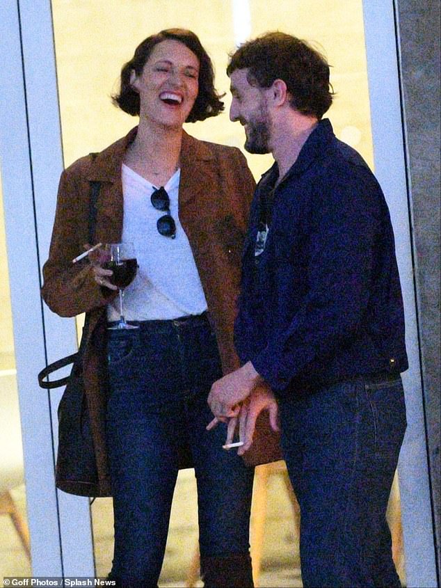 Paul is known to rub shoulders with fellow A-list puffers, as he was recently spotted enjoying a cigarette with Phoebe Waller-Bridge (pictured) and Natalie Portman