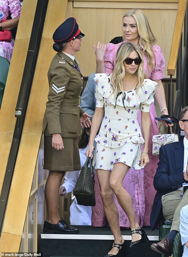 Sienna Miller steps into the Royal Box at Wimbledon with Katherine Jenkins