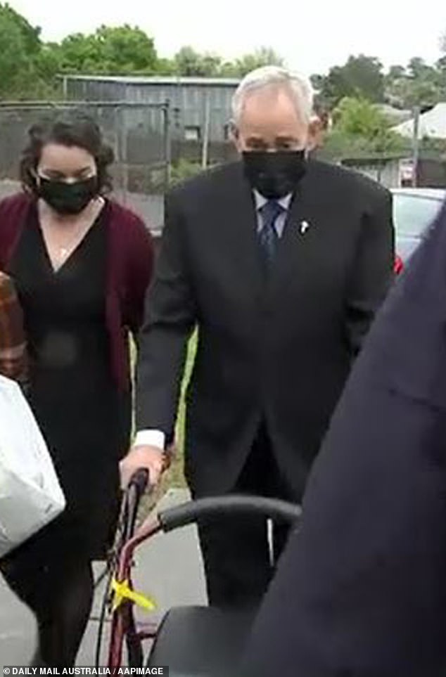 Ian Wilkinson attended the funeral of his wife, Heather, just days after getting out of hospital following his remarkable survival from the poisoning that killed three others