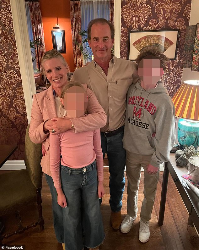 Massachusetts property documents dated in January confirmed that Cabot is currently married to Andrew Cabot, the chief executive of Privateer Rum, a Massachusetts-based booze maker. Pictured: Kristin Cabot pictured with her husband, Andrew Cabot, and his two kids