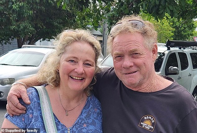 Jess Basey-Fisher, 53, is pictured with her long-lost brother who she tracked down in Australia