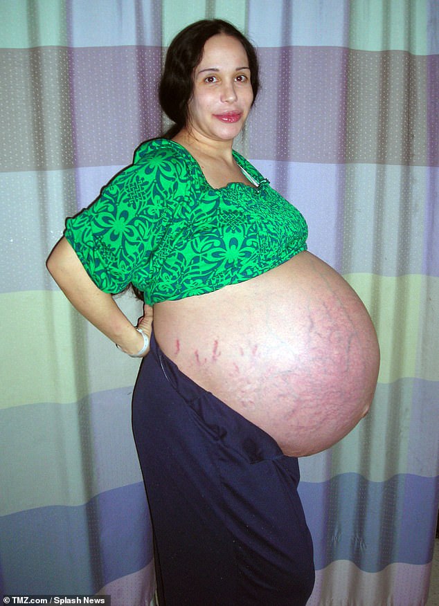 Natalie in a photograph taken just days before she gave birth to eight children
