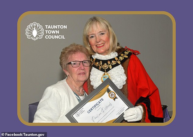 She was even honoured with a Civic Award by the town's Mayor Councillor Vanessa Garside (pictured together) earlier this year for her 'outstanding long service' at the restaurant