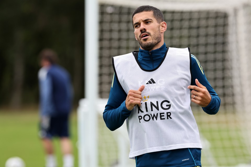 Conor Coady of Leicester City at a training session.