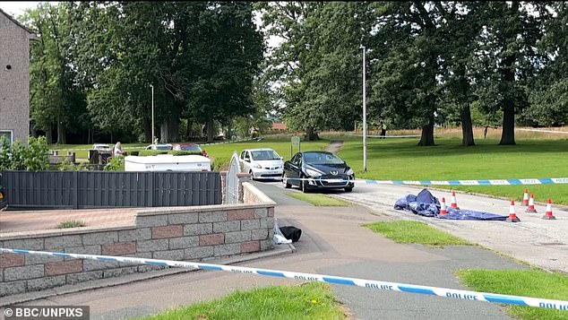 Police cordon at Eric Hendrie Park, Aberdeen,on Monday following a man being rushed to hospital