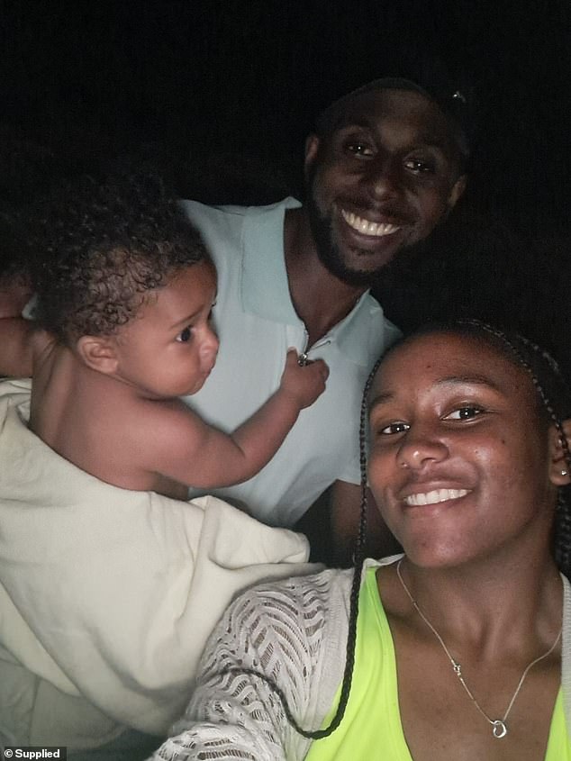 Ameiya pictured here with her father Ricardo Snr and baby brother Exodus