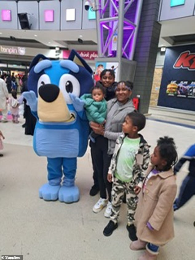Ameiya and Ricardo Junior pictured with three of their four younger siblings