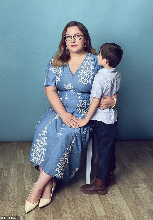 Proud Jodie with her son Charlie, who is now five