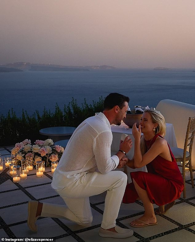 The happy couple appeared to capture the heartwarming moment Channing got down on one knee on camera