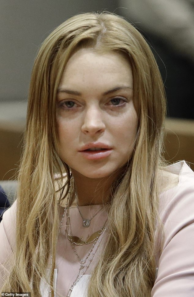 Lindsay's friends told The Mail on Sunday that her transformation began in 2014 when - after years of reckless behaviour that led to her being jailed five times in the US - she travelled to the UK to star in a West End production of David Mamet's Speed-the-Plow. She was unrecognisable when she appeared at a court hearing in Los Angeles on charges of reckless driving among others
