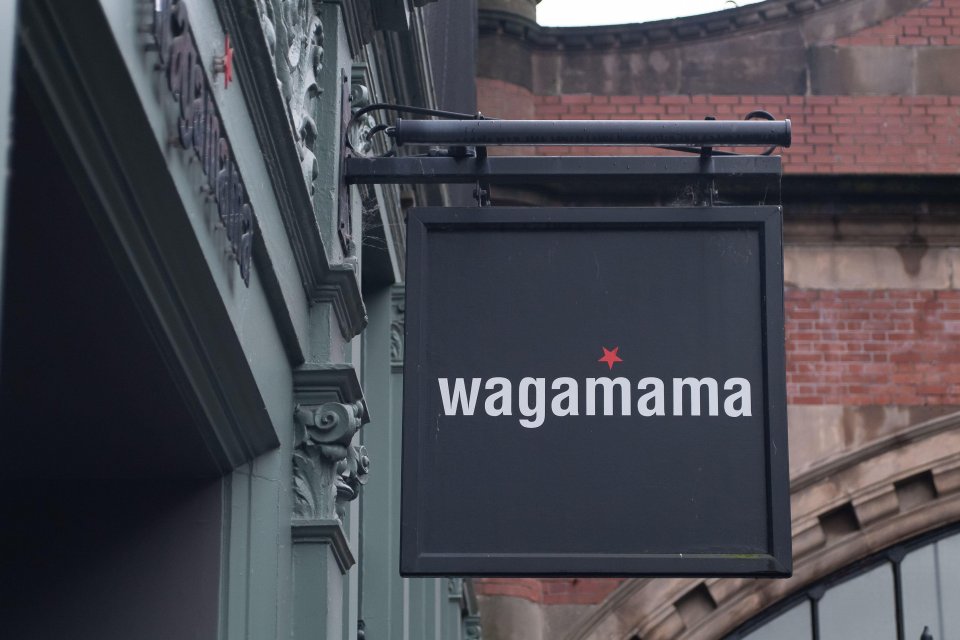 Wagamama restaurant sign.