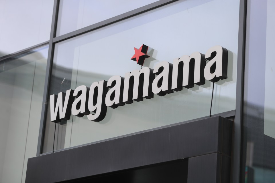 Wagamama restaurant sign.