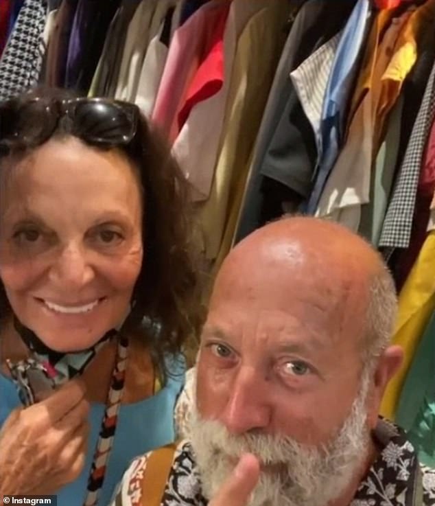 Diane's husband Diller (pictured together), founded internet and media conglomerate IAC, is said to be worth $4.4billion, according to Forbes