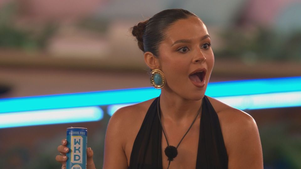 Shakira from Love Island looking surprised.