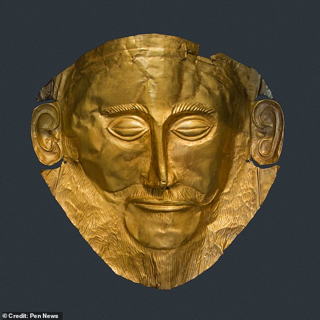 This is due to something called the 'Agamemnon Mask effect' - named for the unusually wide death mask found in a tomb in Mycenae in Greece (pictured). This effect means that a flat image taken from a 3D body will look unnaturally distorted, unlike the images on the Shroud of Turin