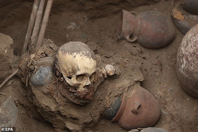In addition to the remains, researchers also found pots which link this individual to the pre-Incan Chalcay culture