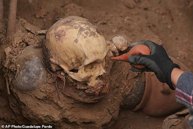 While archaeologists work to clean the remains, the identity of this individual remains a mystery