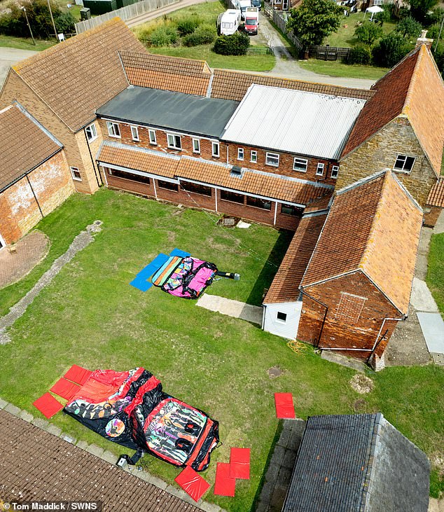 Aerial view of Stathern Lodge in Canal Lane near Melton Mowbray, Leicestershire - the site of the Stathern Children's Holiday Fund SCHF