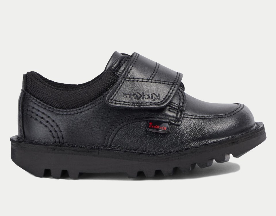 Black Kickers school shoes with riptape.