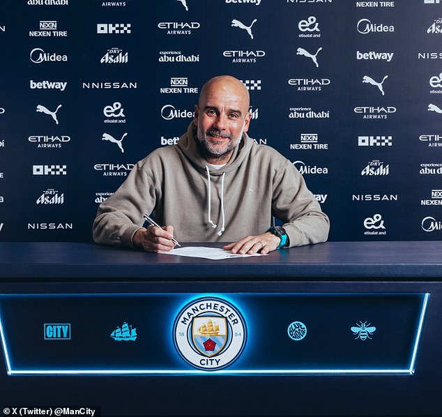 Guardiola's decision to sign an two-year deal at Man City reportedly contributed to the split