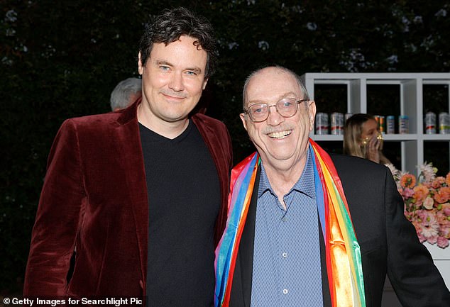 Olds and Steve Pieters attend 'The Eyes Of Tammy Faye' Los Angeles Special Screening on September 16, 2021. Olds portrayed a young Pat Robertson, who was a well known evangelical televangelist. The film went on to win two Oscars