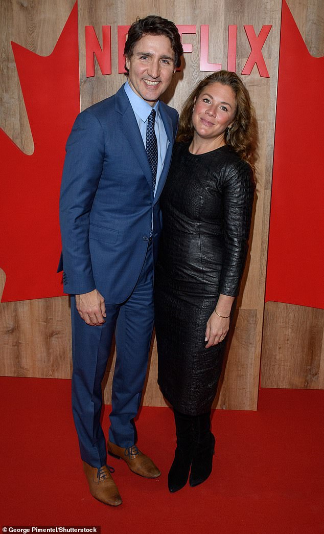 Trudeau pictured with his former wife Sophie Grégoire. They have three children together: Xavier, Ella-Grace, and Hadrien