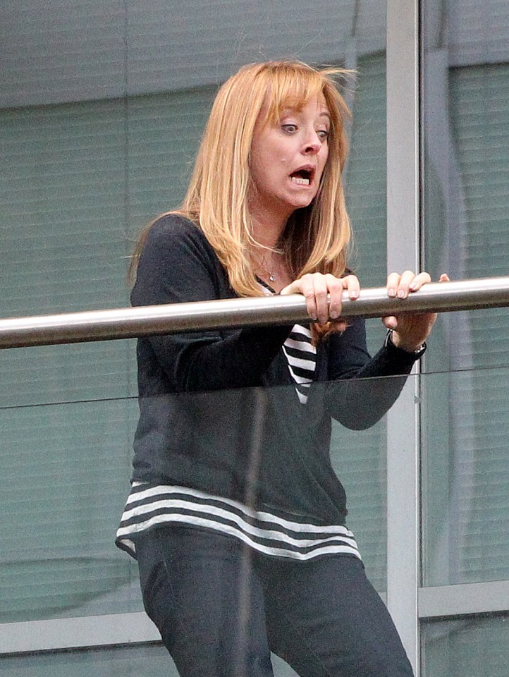 Jenny Bradley, from Coronation Street, distraught on a balcony.