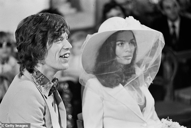 Mick has actually been married only once – to Nicaraguan social activist Bianca in 1971. Pictured: Mick and Bianca at their wedding in May 1971