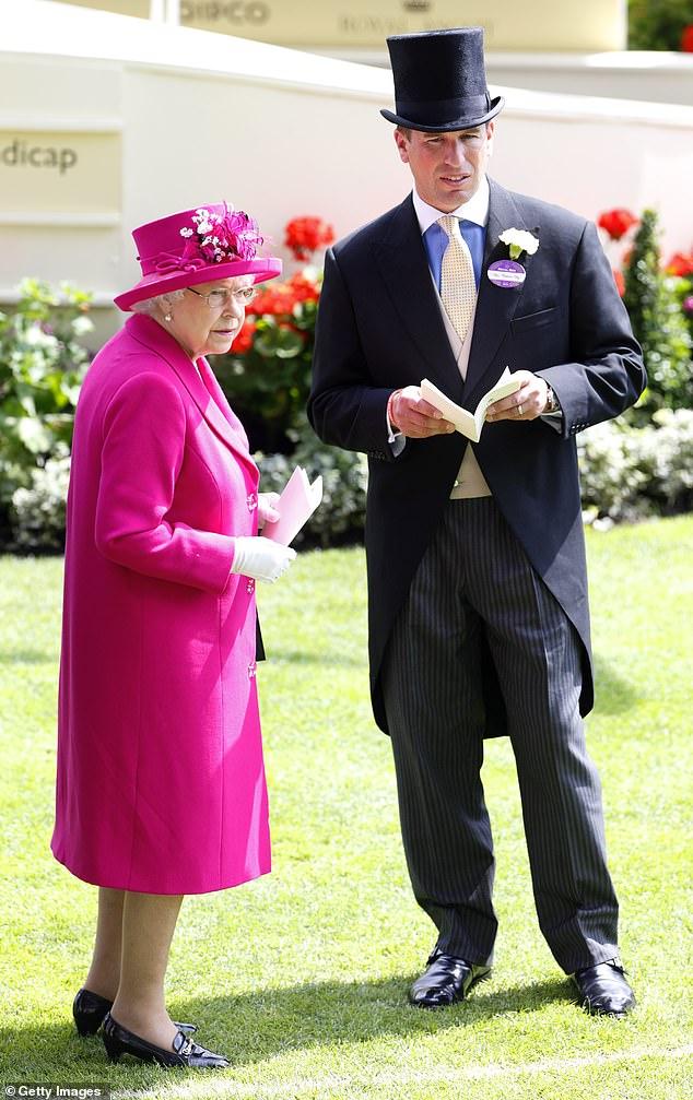 Peter Phillips is pictured with his grandmother, the late Queen Elizabeth, during Ascot in 2014