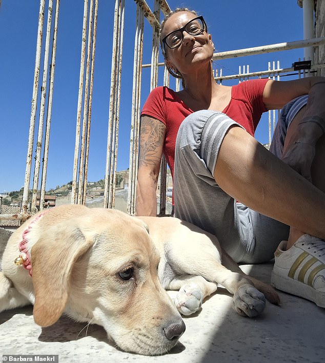 Savvy: Barbara Maekrl, pictured with puppy Miele, viewed a number of ¿1 properties in Italy, but opted against buying one