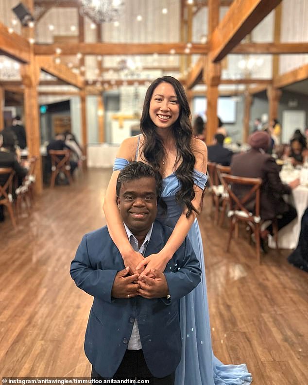 The pair are now sharing their story online, with Anita recently writing on her Instagram account 'I never prayed for someone tall