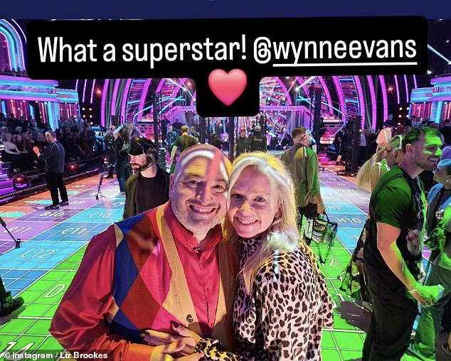 Liz was often sat in the audience for the Strictly live shows and shared a sweet snap with him after one performance - saying she was 'proud' of him