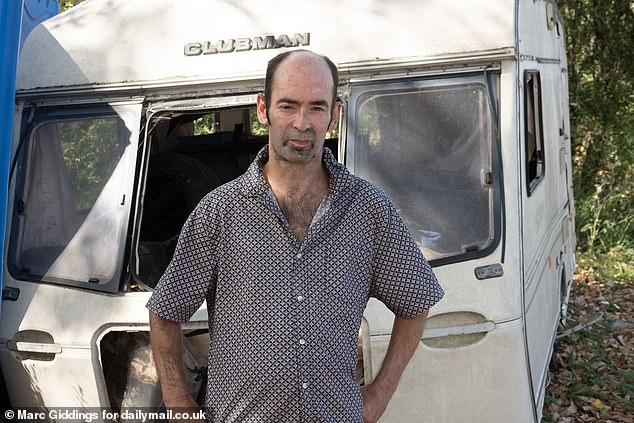 Andy, 43, who lives alone in a converted truck on the old tannery site